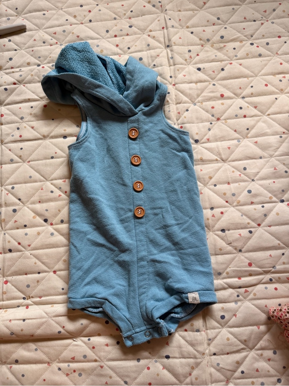 Lulu and Roo Hooded Baby One-Piece Bodysuit with Buttons